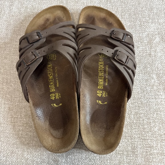 Birkenstock Grenada Softbed Leather Womens Brown Suede Sandals with Buckles - 40 - Picture 3 of 7